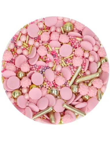 Sprinkles Glamour rosa 65 g Funcakes