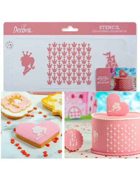 Stencil Princesa 10 x 25 cm Decora