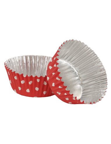 Cápsulas de papel Rojo con lunares PME