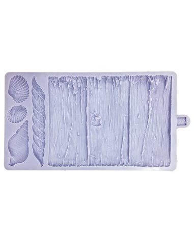 Molde silicona Madera Rústica y conchas Karen Davies