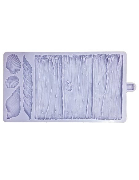 Molde silicona Madera Rústica y conchas Karen Davies