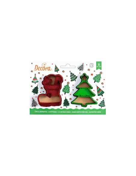 Set 2 cortadores Árbol de Navidad y Bota Decora