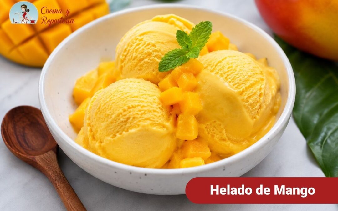 Helado casero de mango cremoso