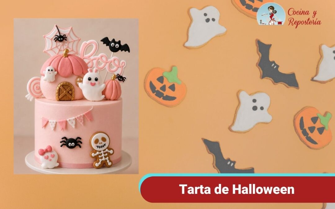 Tarta de Halloween de Chocolate, Frambuesa y Fantasmas Rosas